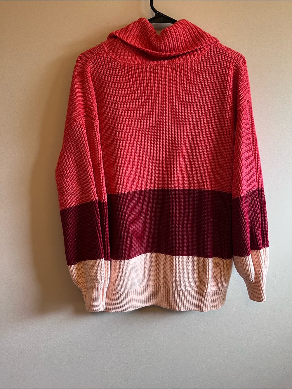 Colorblock Sweater in Shades of Pink and Red - Picture 2 of 7